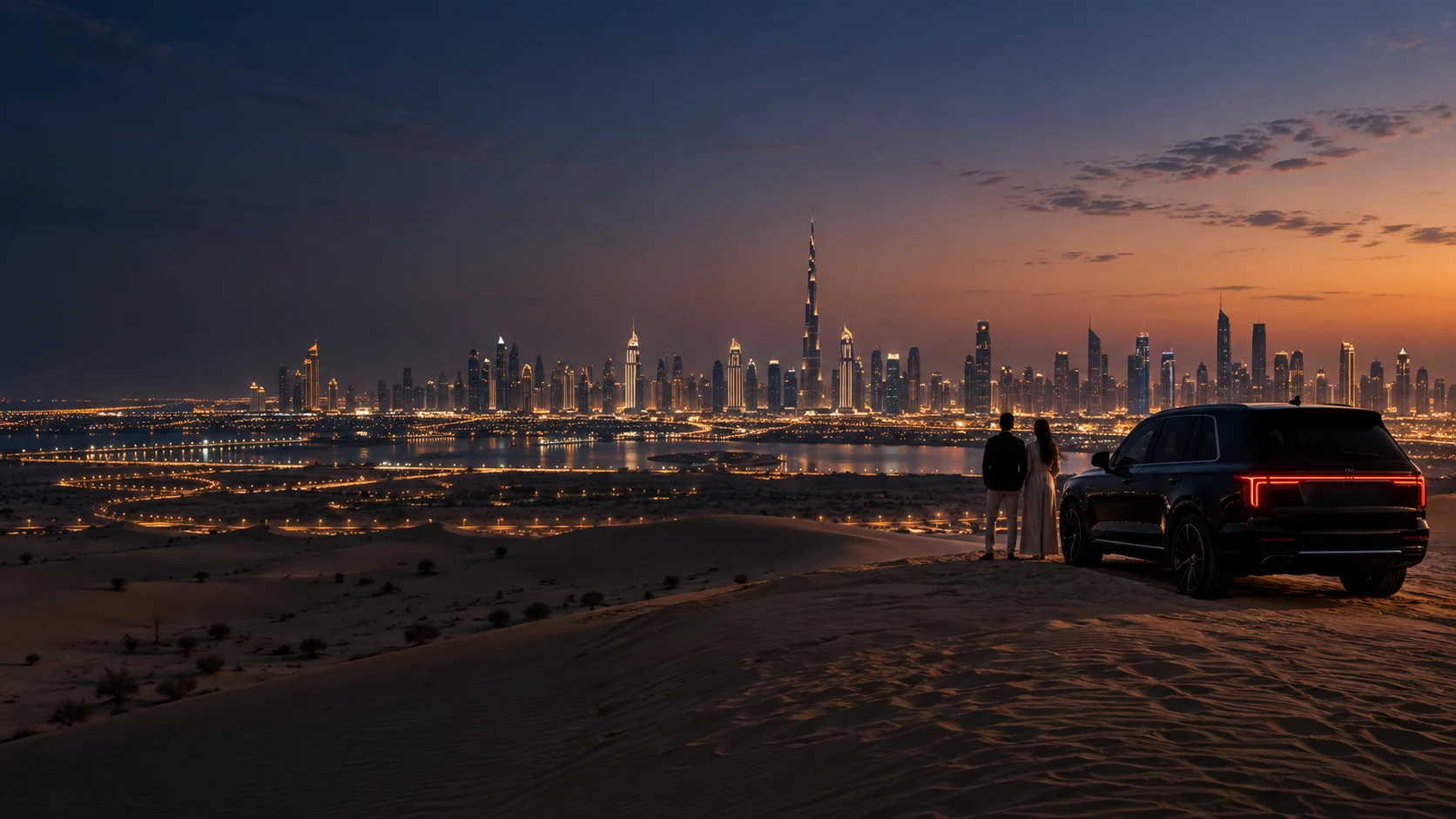 A private Dubai journey overlooking the illuminated city